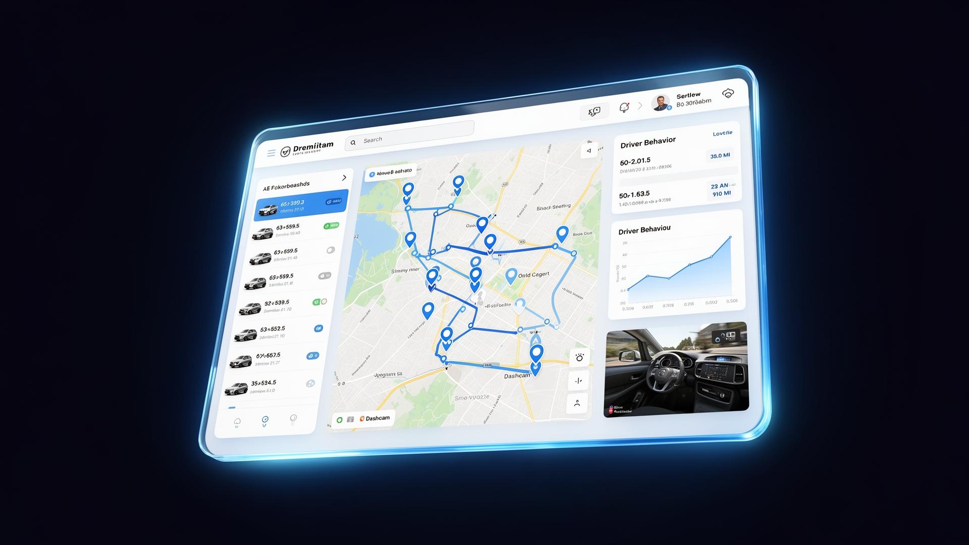 Ziditrack fleet management dashboard with live vehicle map and analytics